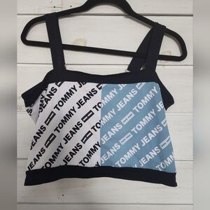 Tommy Hilfiger Women's Navy and Blue Crop Top